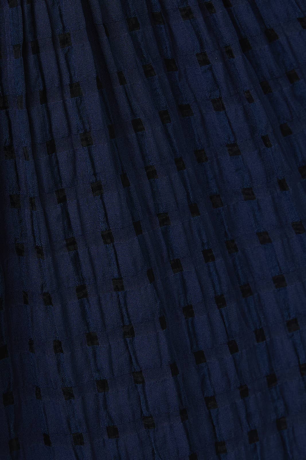 PUFF HALF SLEEVE BUTTON DOWN TIERED MIDI DRESS