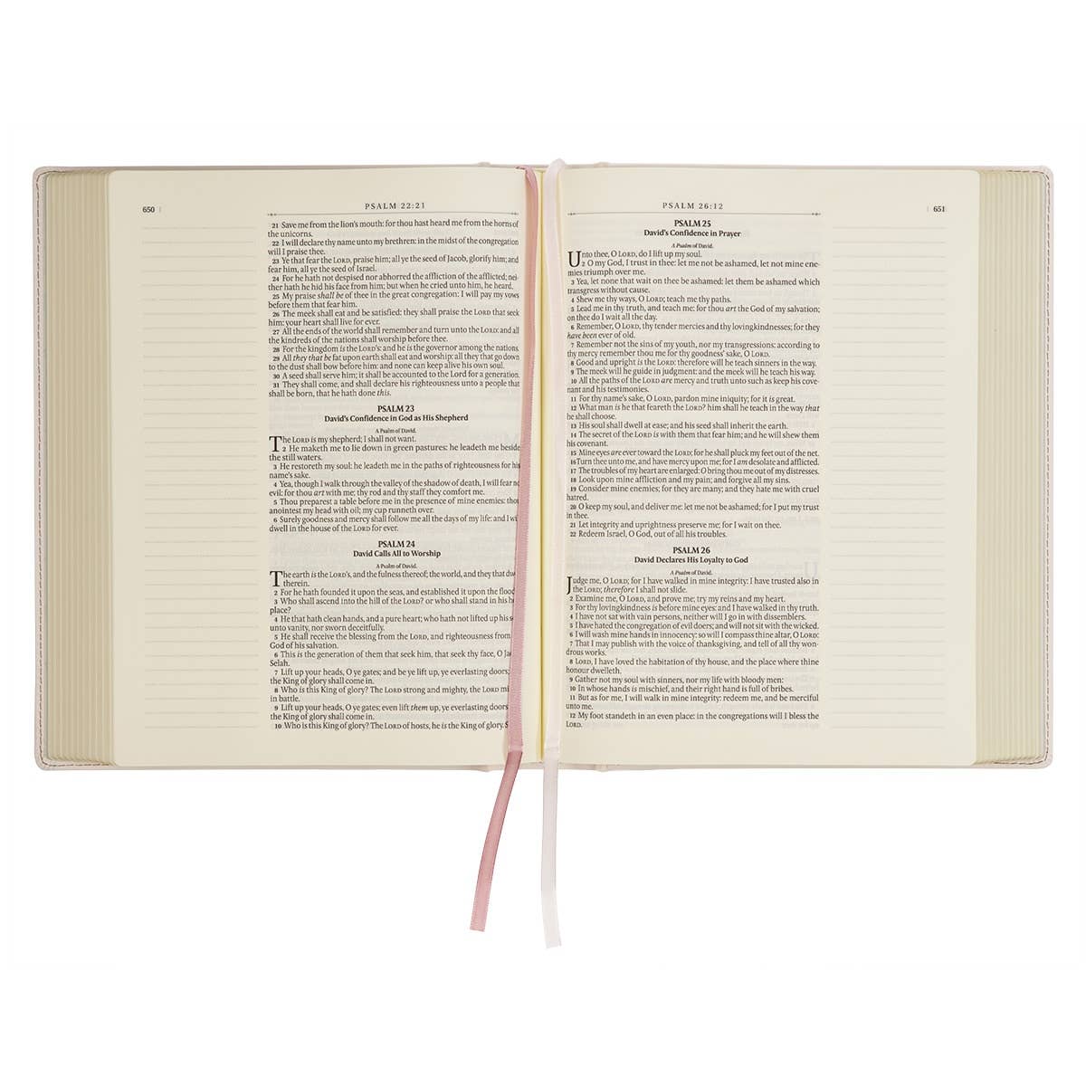 KJV Note-taking Bible LP Faux Leather HC, White Floral