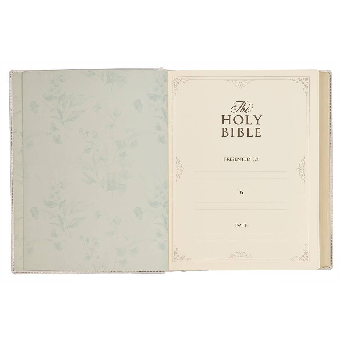 KJV Note-taking Bible LP Faux Leather HC, White Floral