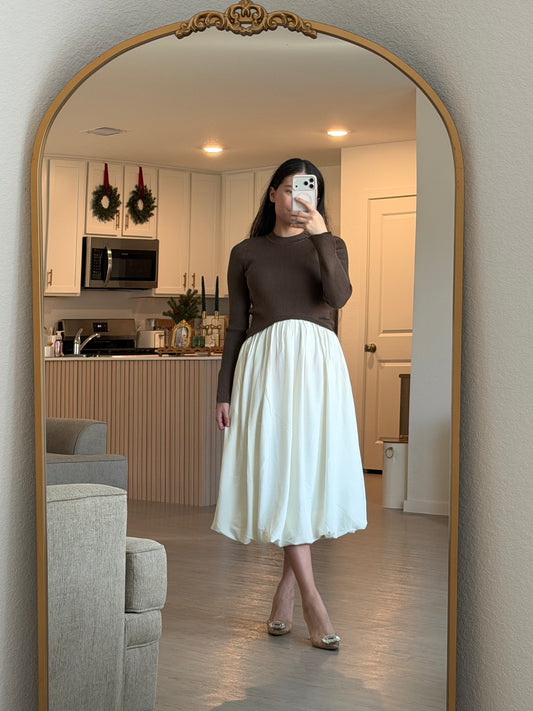 Ivory Knit Midi