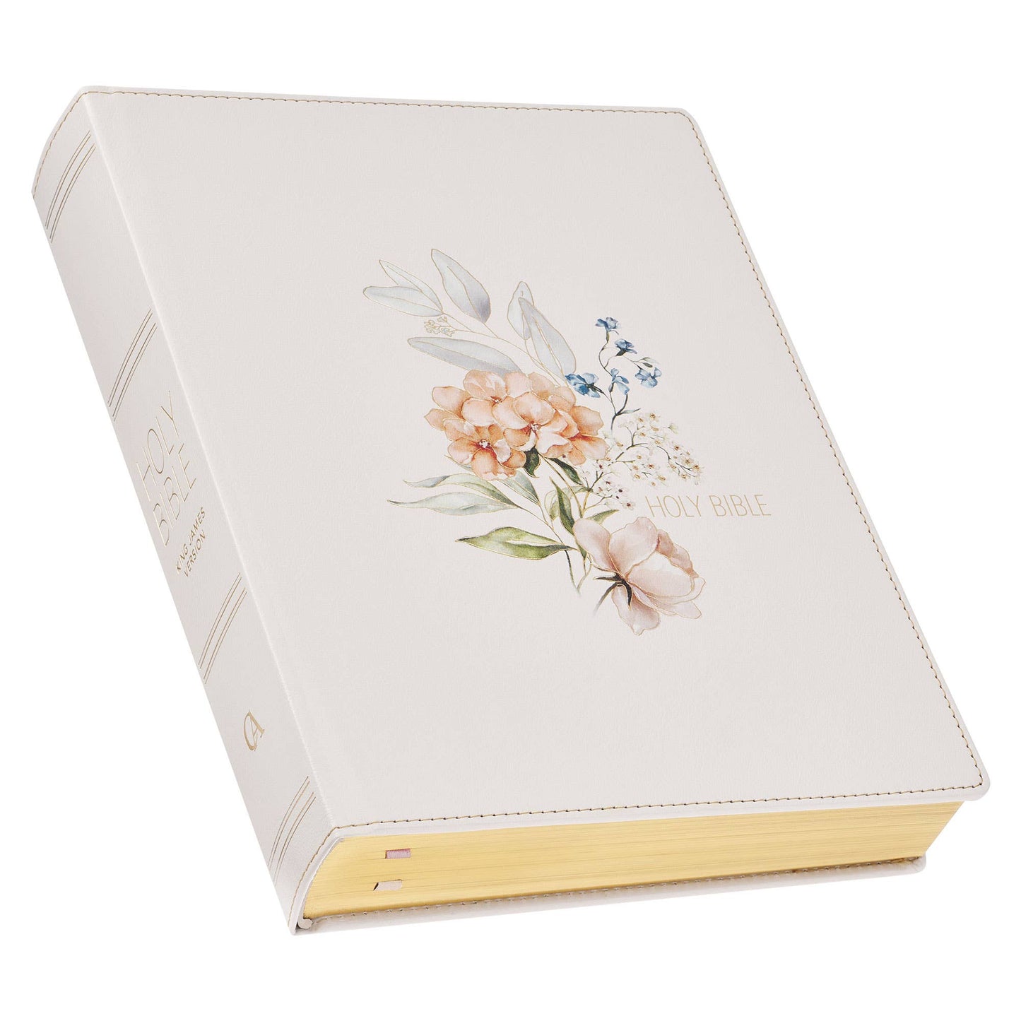 KJV Note-taking Bible LP Faux Leather HC, White Floral